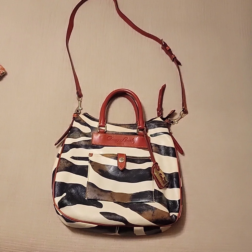 Dooney & Bourke Zebra Print Crossbody Bag with Red Accents - Picture 8 of 11